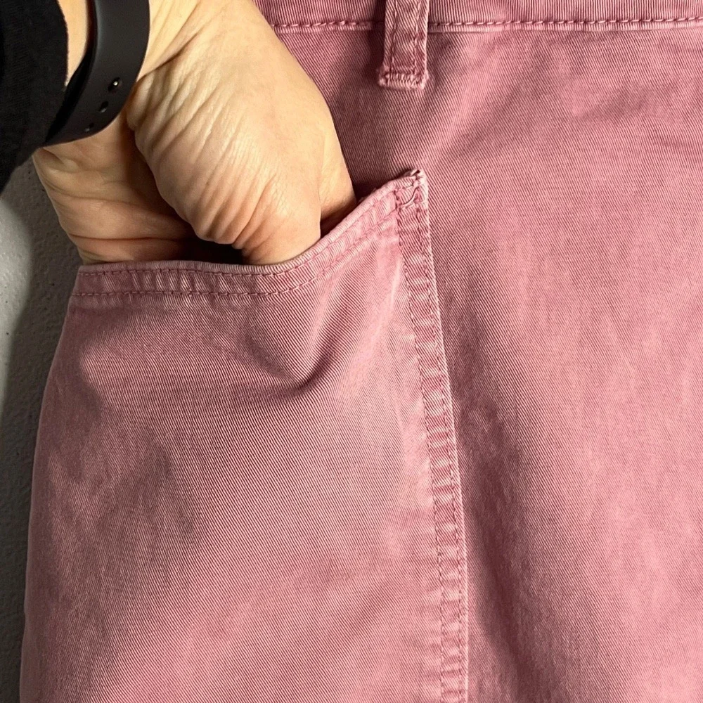 Boden Mauve Pink‎ Utility Chino Skirt High Waist Paper Bag Pockets Cotton 12